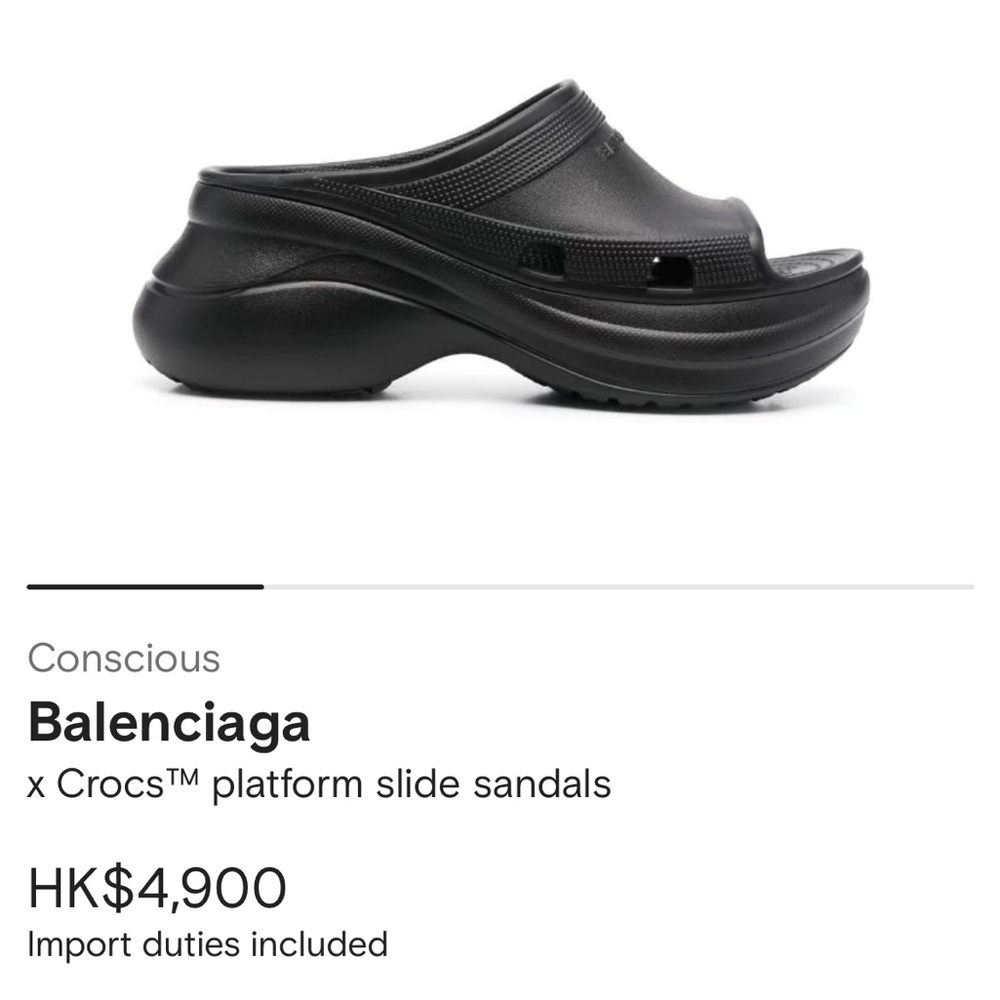 ❗️NEW🖤BALENCIAGA+CROCS🖤Platform Slides. Designed in Collaboration with CROCS - Picture 11 of 11